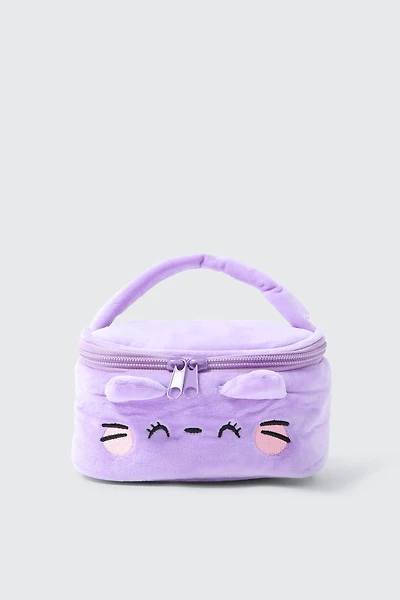 Ardene Kids Cat Makeup Bag in Medium Purple