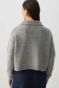 Chandail col Johnny en tricot point de riz