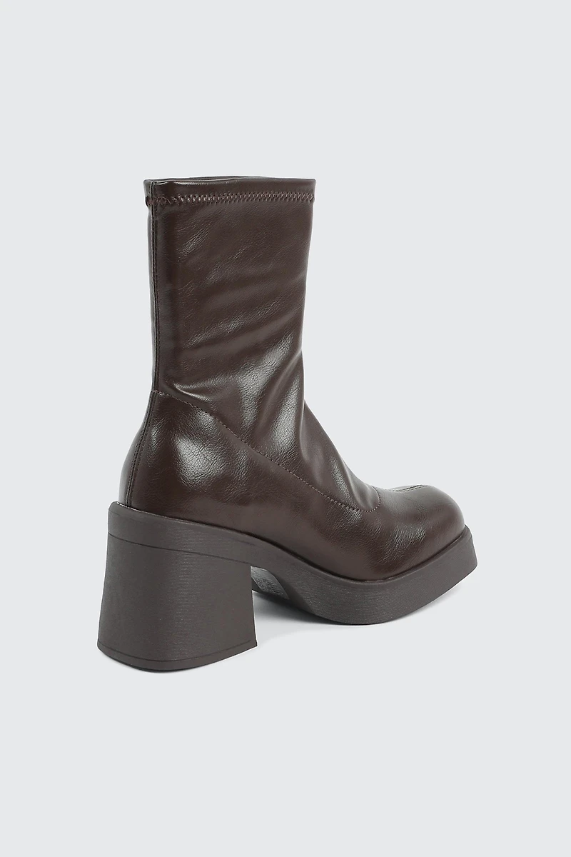 Bottes mi-mollet à ptalon bloc