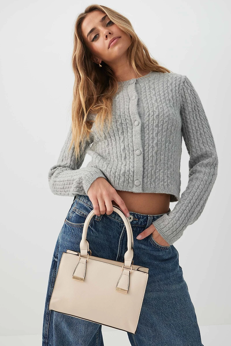 Sac à main structuré en faux cuir