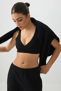 Ardene Two Way Rib Seamless Bralette in Black Licorice | Size | Elastane/Polyamide