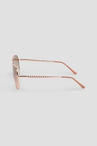 Lunettes de soleil aviateur à détail torsadé