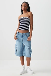 Haut tube rayé à boucle