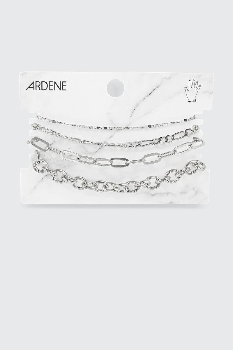 Lot de 4 bracelets variés en chaîne