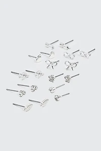9 paires de boucles d'oreilles assorties