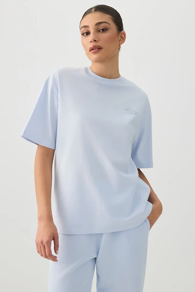 Ardene Oversized Graphic T-Shirt in Ice | Size | Cotton | Eco-Conscious
