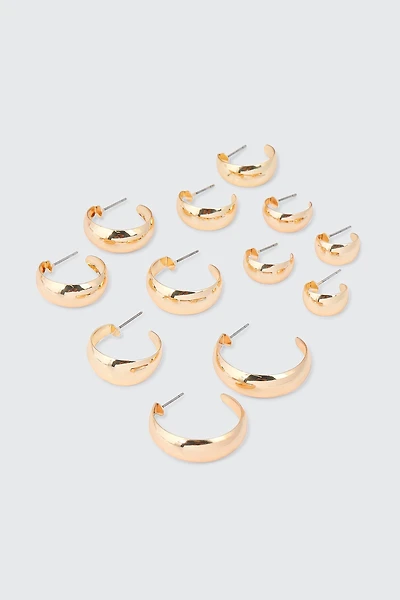 Ardene 6-Pack Hoop Earrings in Gold | Stainless Steel