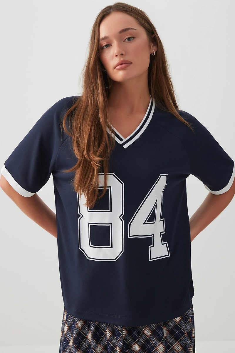 T-shirt football ample en maille filet