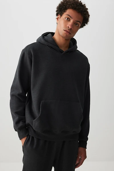 Ardene Man Solid Hoodie For Men in Dark | Size | Polyester/Cotton | Fleece-Lined