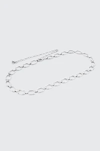 Ardene Oval & Circle Link Chain Belt in Silver