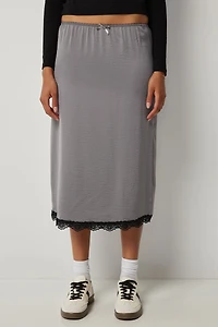 Jupe à enfiler bordure en dentelle