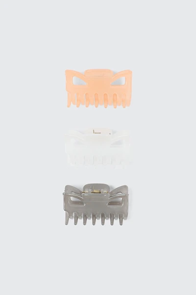Ardene 3-Pack Hair Claws in Grey