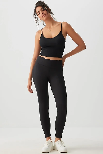 Ardene Scalloped Edge Leggings in | Size | Polyester/Elastane