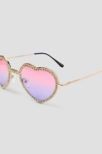 Lunettes de soleil en cœur embellies