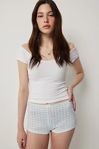 Haut de pyjama à col V côtel