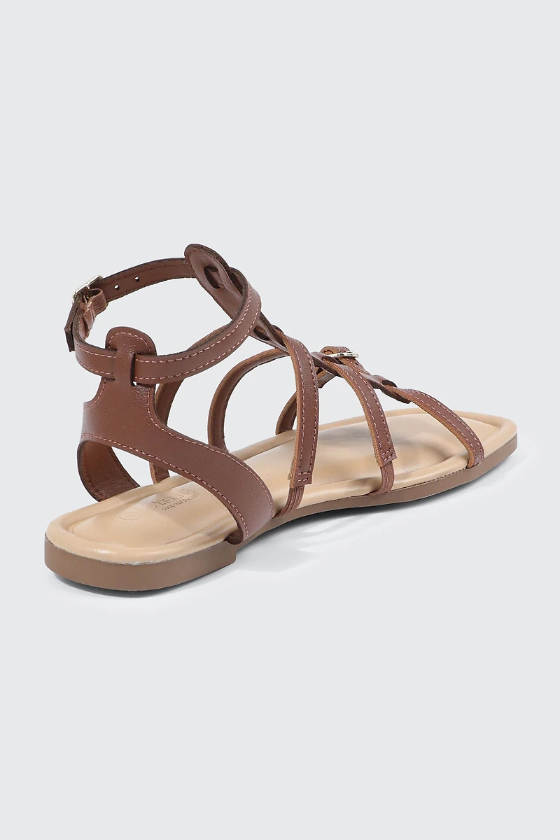 Sandales gladiateur à bout carré