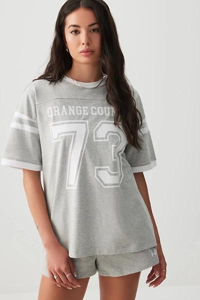 Ardene Oversized Graphic T-Shirt in Grey | Size | 100% Cotton