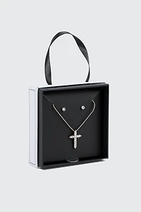 Ardene Cross Jewelry Gift Set in Silver | Stainless Steel