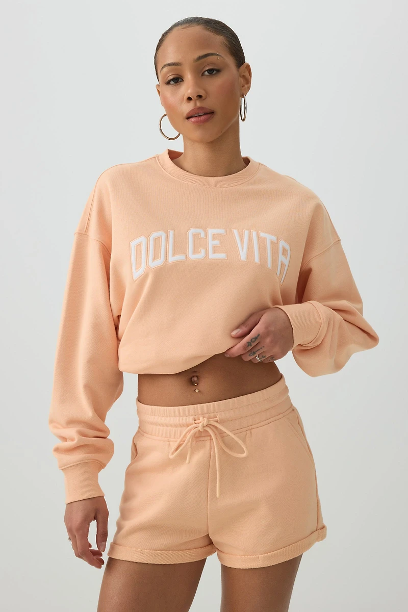 Short détente en jersey bouclette