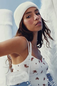 Ardene Chunky Knit Beanie in White | 100% Acrylic