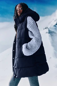Ardene The Maxi Puff Vest in Arctic Breeze | Size | Polyester