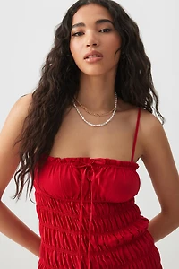 Robe courte smockée