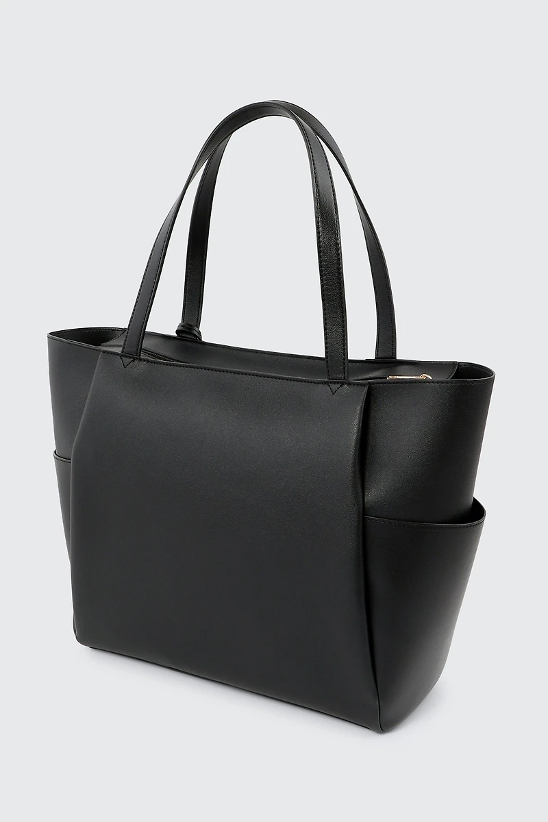 Sac fourre-tout en faux cuir à breloque cadenas