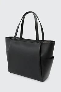 Sac fourre-tout en faux cuir à breloque cadenas