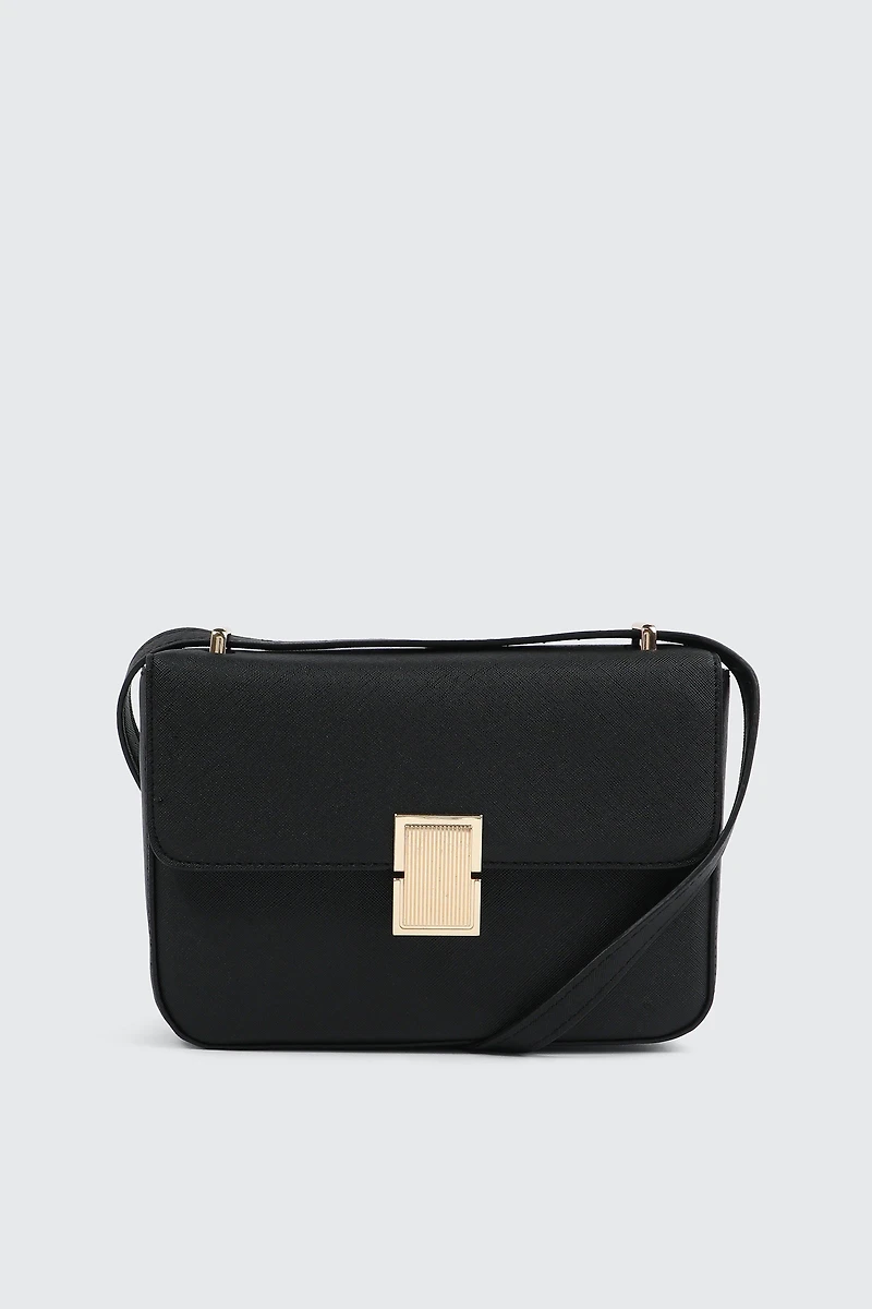 Ardene Faux Leather Crossbody Bag in Black | 100% Recycled Polyester/Faux Leather | Eco-Conscious