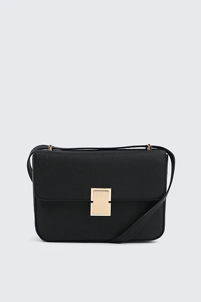 Ardene Faux Leather Crossbody Bag in Black | 100% Recycled Polyester/Faux Leather | Eco-Conscious