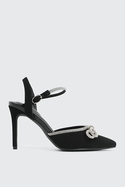 Ardene Pumps with Rhinestone Bow in | Size | Eco-Conscious