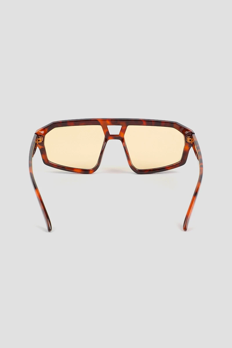 Lunettes de soleil aviateur à lentilles jaunes