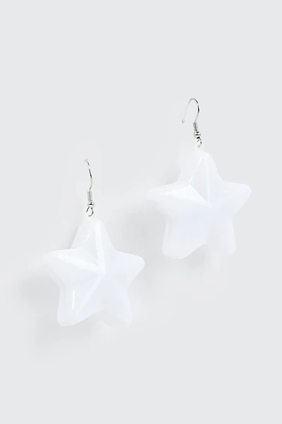 Ardene Light Up Star Earrings in White | Stainless Steel