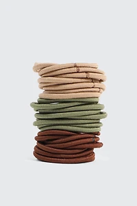 Ardene 30-Pack Solid Hair Elastics in Brown