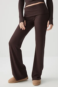 Legging évasé à taille repliable très extensible