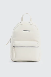 Ardene Faux Leather Backpack in White | 100% Recycled Polyester/Faux Leather | Eco-Conscious