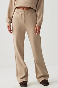 Ardene MADESOFT Fleece Straight Leg Sweatpants in Oat Latte | Size | Polyester/Cotton | Eco-Conscious