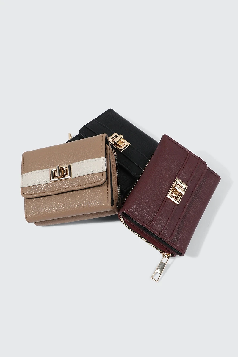 Portefeuille à verrou tournant