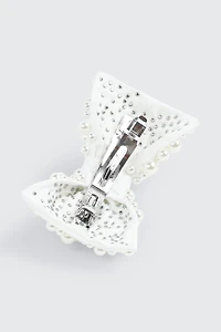 Barrette boucle ornée de fausses perles