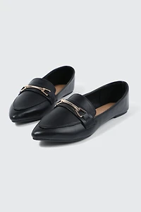 Flâneurs à bout pointu en faux cuir