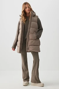 Ardene The Maxi Puff Vest in Chai Latte | Size XS | Polyester