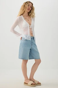 Cardigan à nouer en dentelle