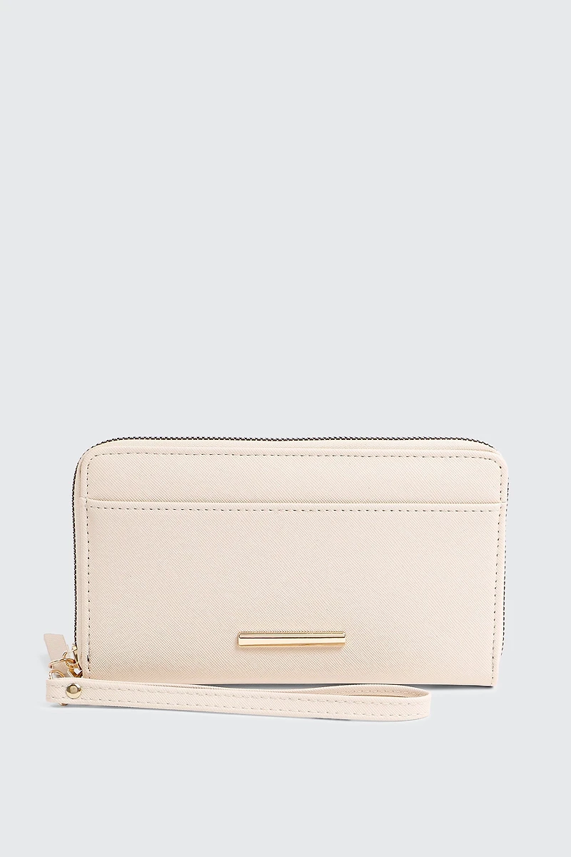 Ardene Accordion Wallet in Beige | Faux Leather/Polyester