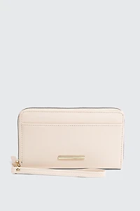 Ardene Accordion Wallet in Beige | Faux Leather/Polyester