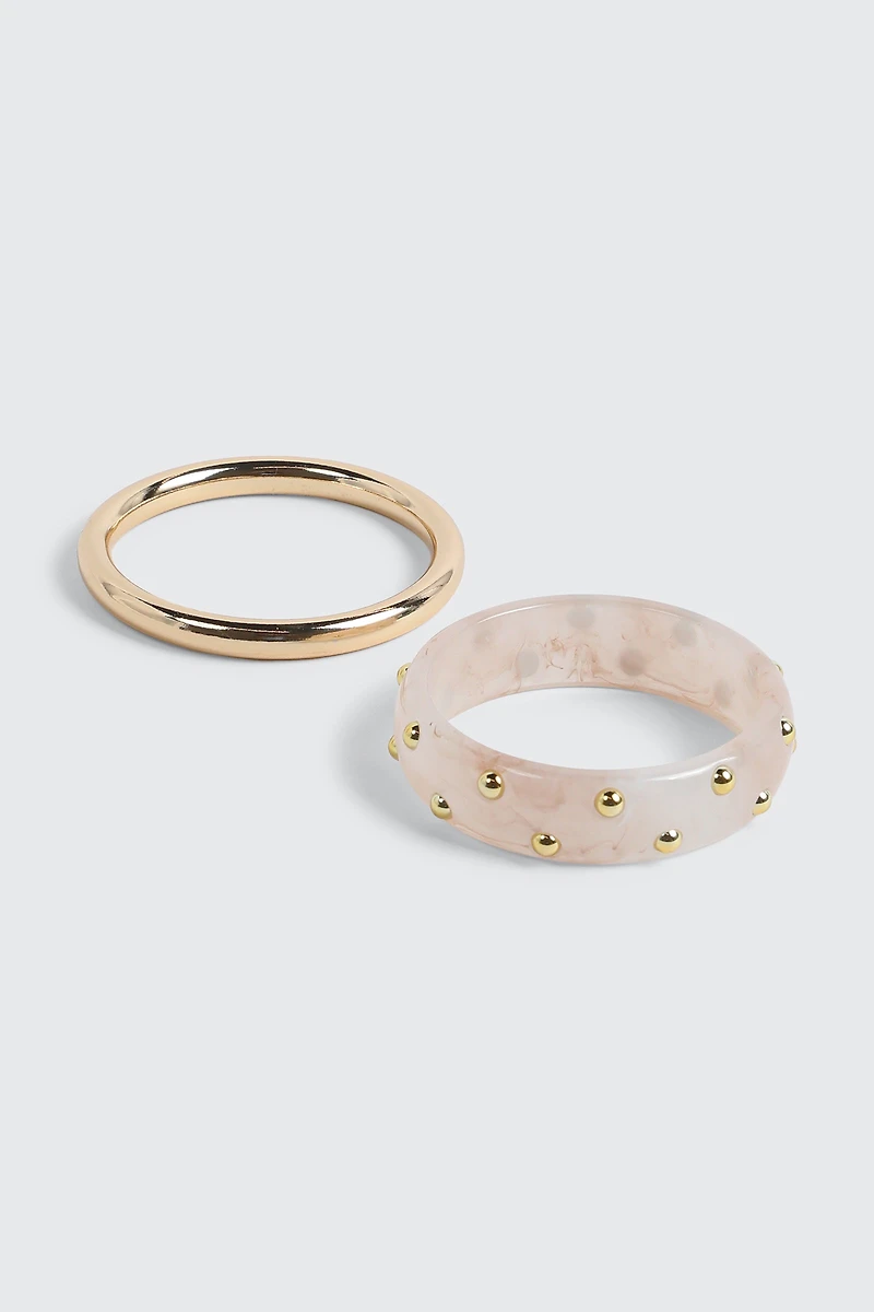 Lot de 2 bracelets résine et métal