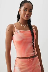 Ardene Mesh Tank Top in Medium Pink | Size | Polyester/Spandex