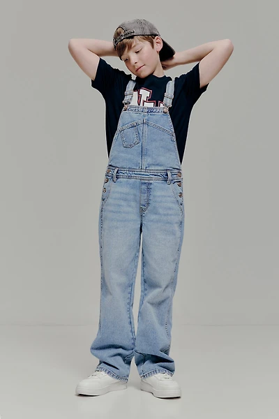 Ardene Kids Denim Overalls in Medium Blue | Size | 100% Cotton