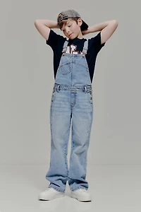 Ardene Kids Denim Overalls in Medium Blue | Size | 100% Cotton