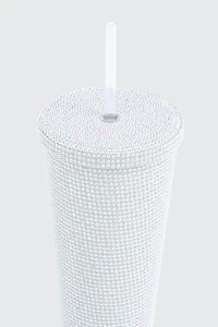 Gobelet à strass avec paille