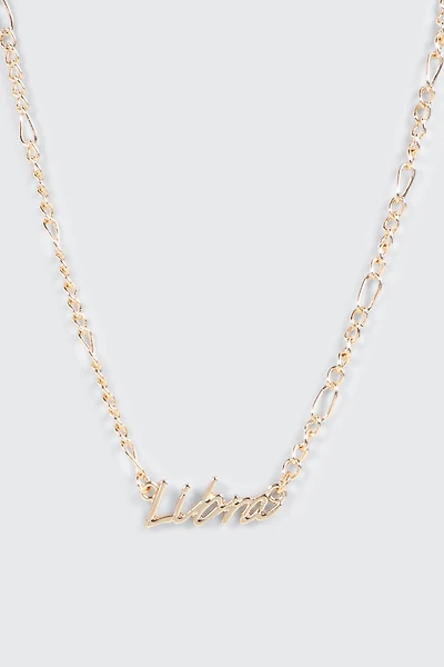 Ardene Libra Zodiac Chain Necklace in Gold